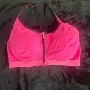 Victoria's Secret Hot Pink Sports Bra with Black Accents